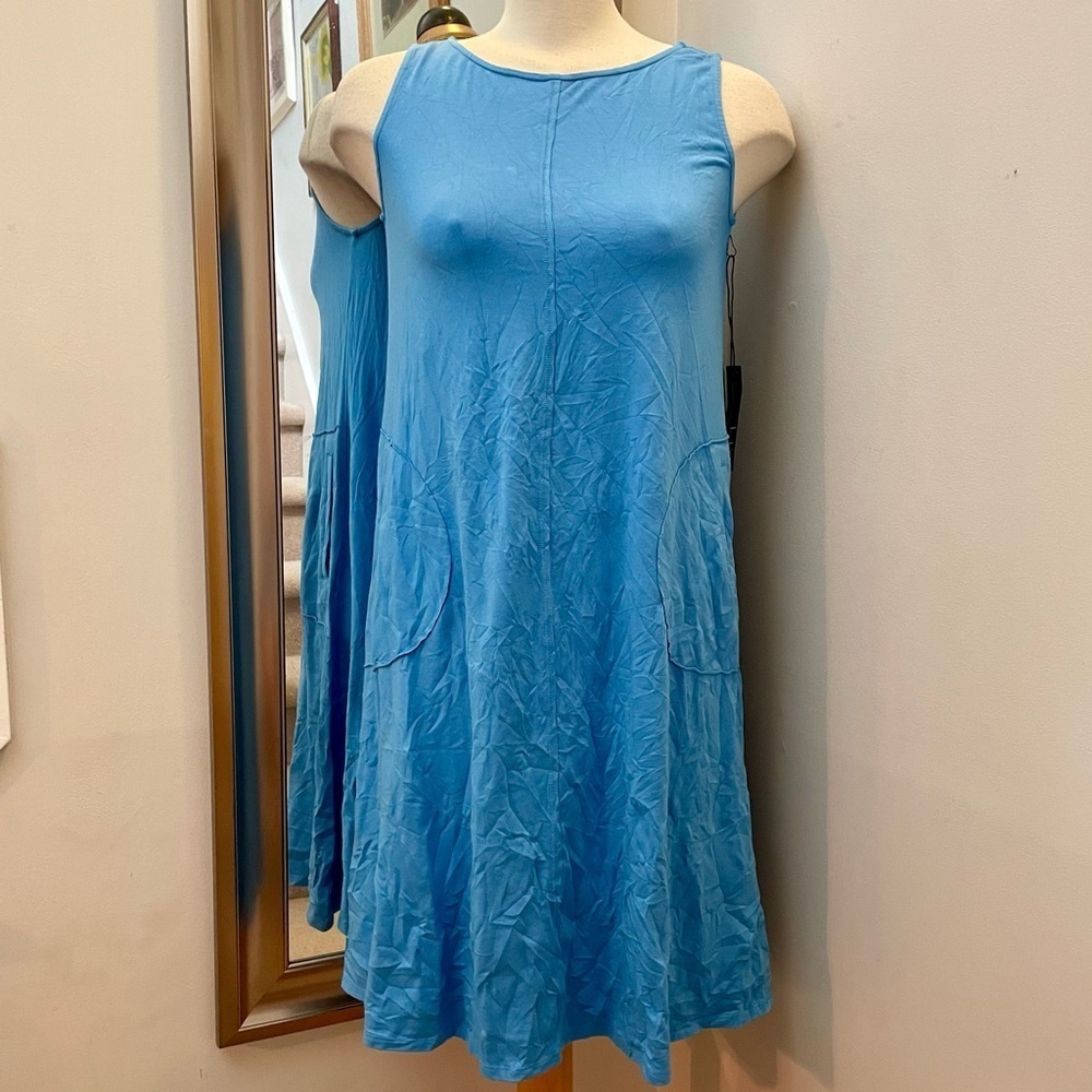 NWT Liv Habitat XS Pima cotton blend sleeveless ocean blue dress